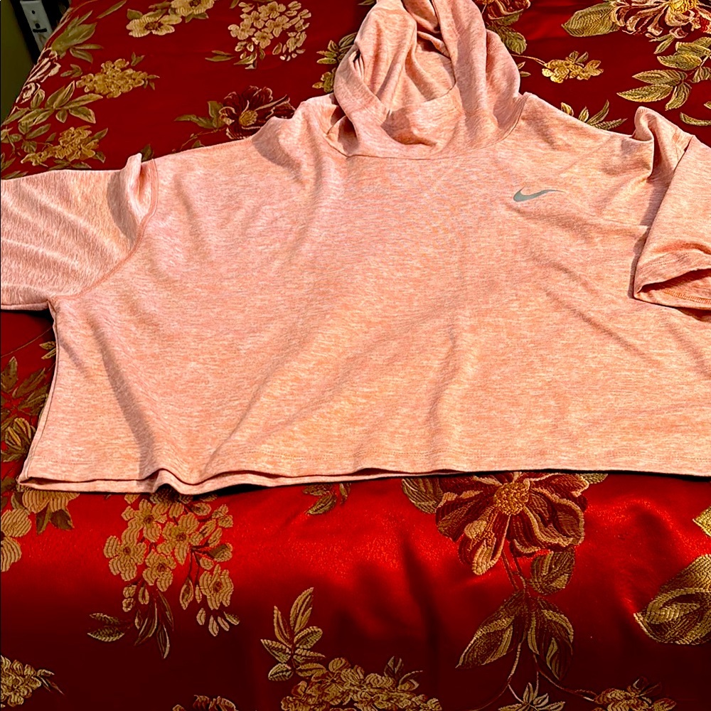 Nike Women's Pink Cropped Hoodie